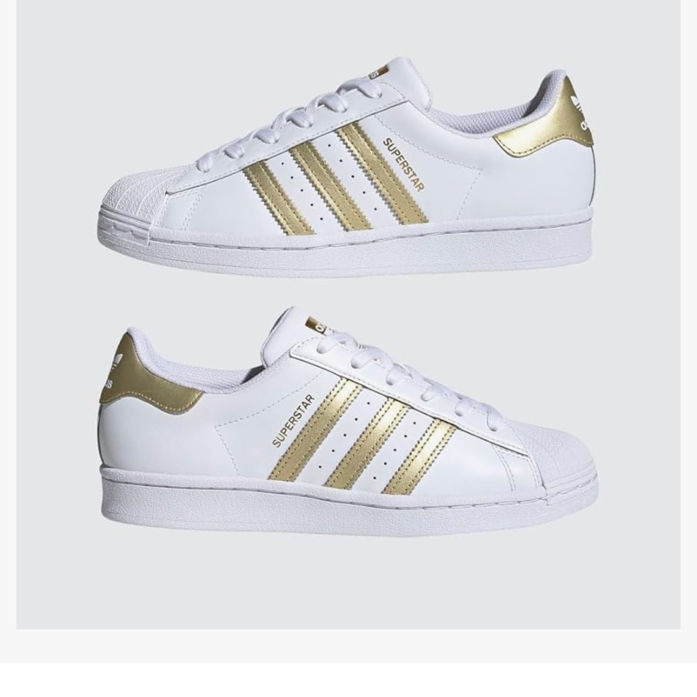 adidas Women’s Superstar Sneaker Gold Metallic